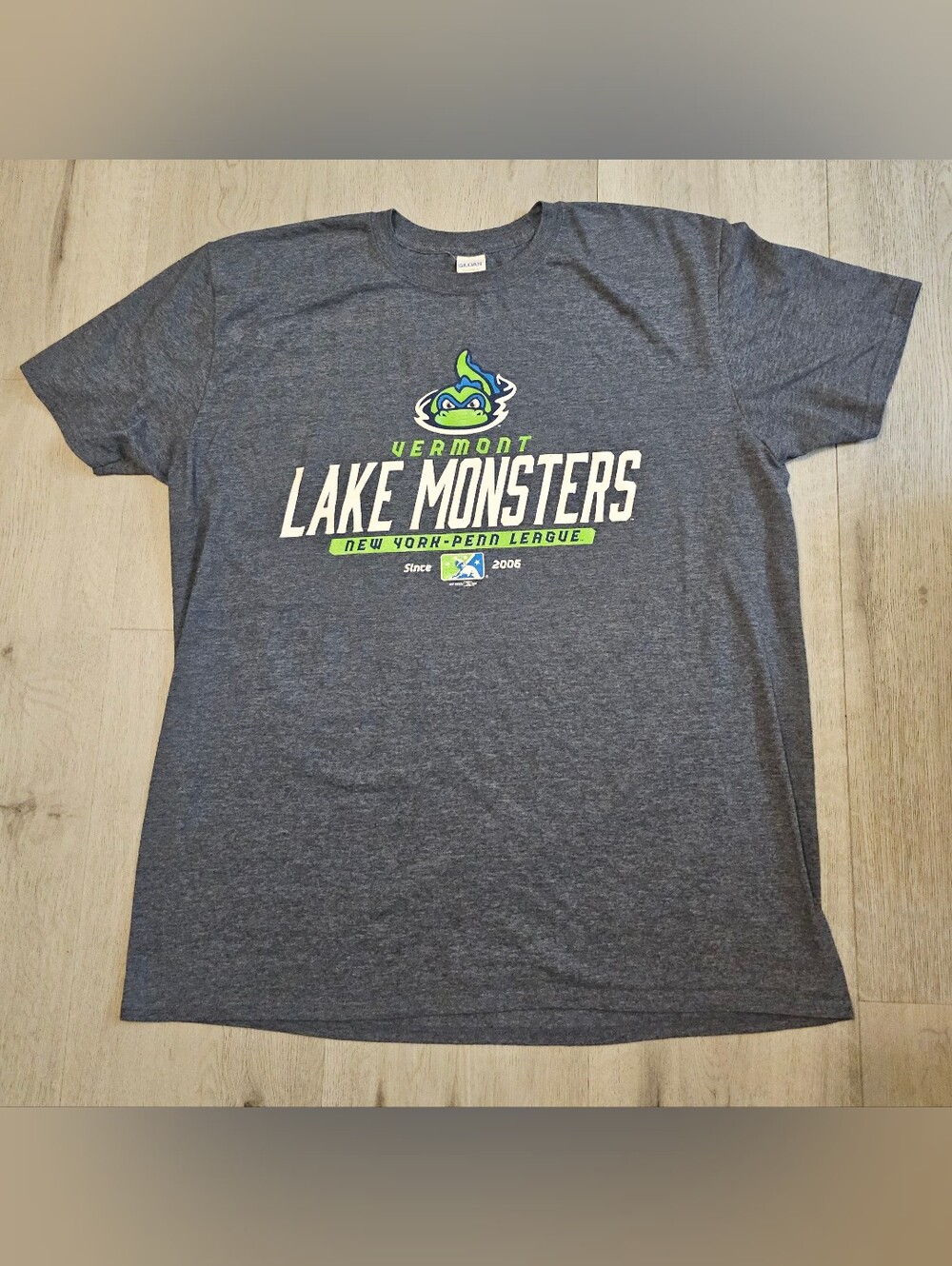Vintage Vermont Lake Monsters MiLB T-Shirt - Size XL Gray Graphic Tee